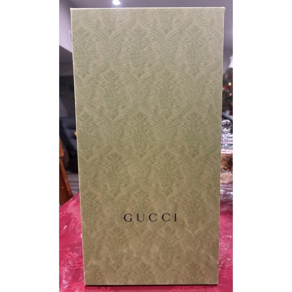 Gucci Empty Shoe Box Green Embossed Logo Luxury Storage Display 16x10x6